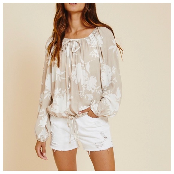 29 Trish Tropical Print Long Sleeve Boho Top - Picture 4 of 5